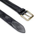 Post & Co. Python Leather Belt in Black