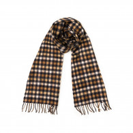 Pure Cashmere Scarf in Navy Shepherd Check