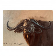 At Dusk - Cape Buffalo - Oil on linen