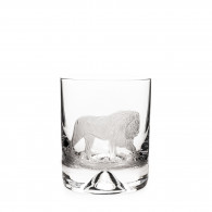 Hand Engraved Crystal Glass - Lion