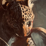 Leopard And Prey - Oil on linen