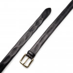 Men's Python Leather Belt in Black